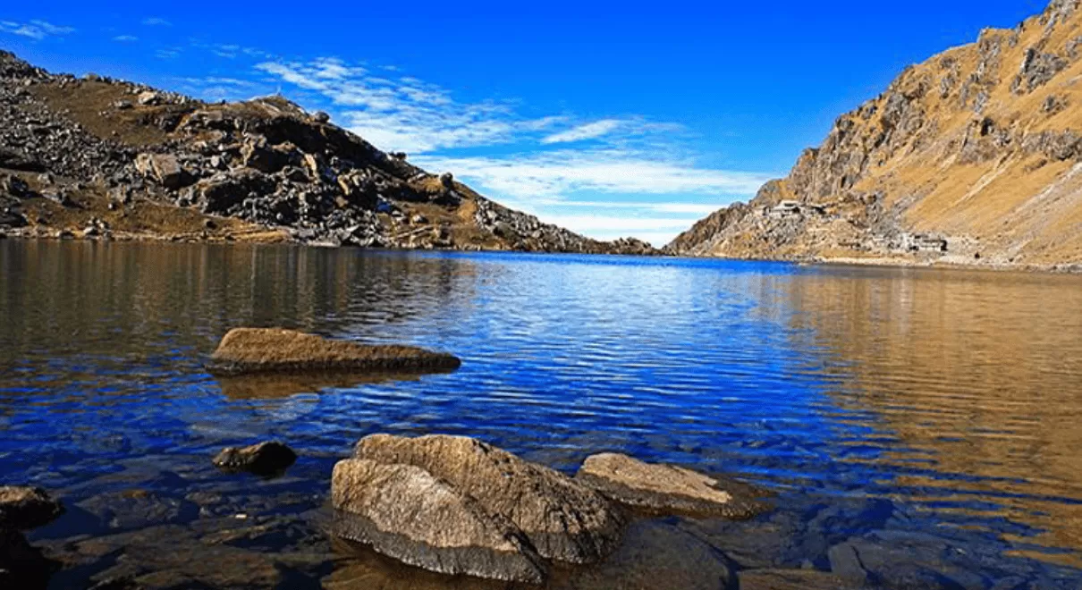 Gosaikunda Lake at 4380 meters altitude in Langtang National Park Nepal
