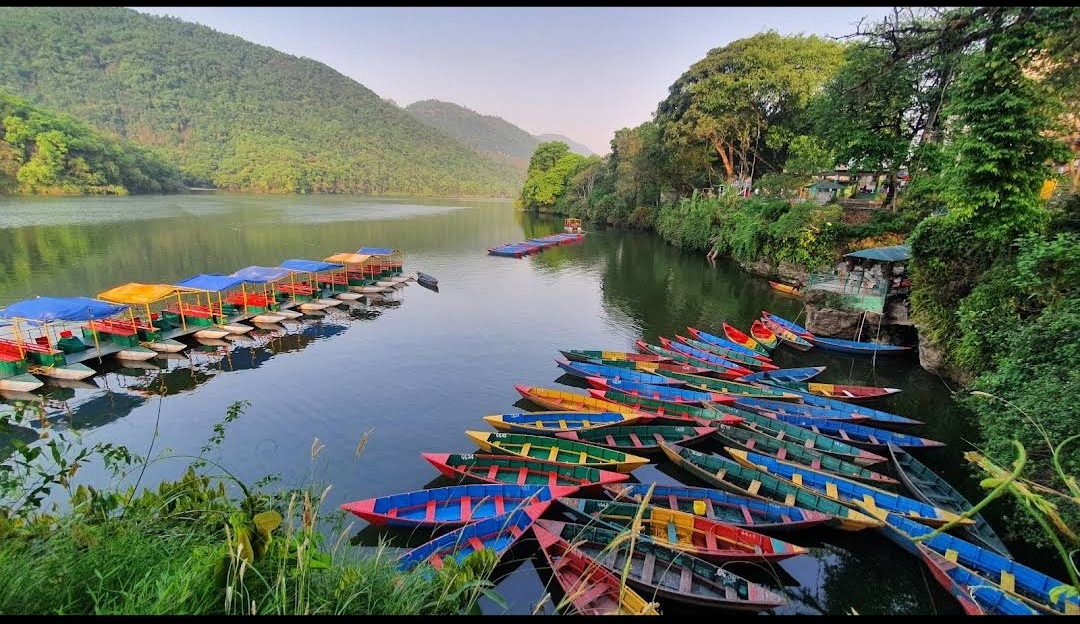 Boating on Phewa Lake in Lakeside Pokhara
